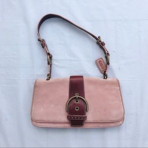 Dusty pink suede Coach handbag